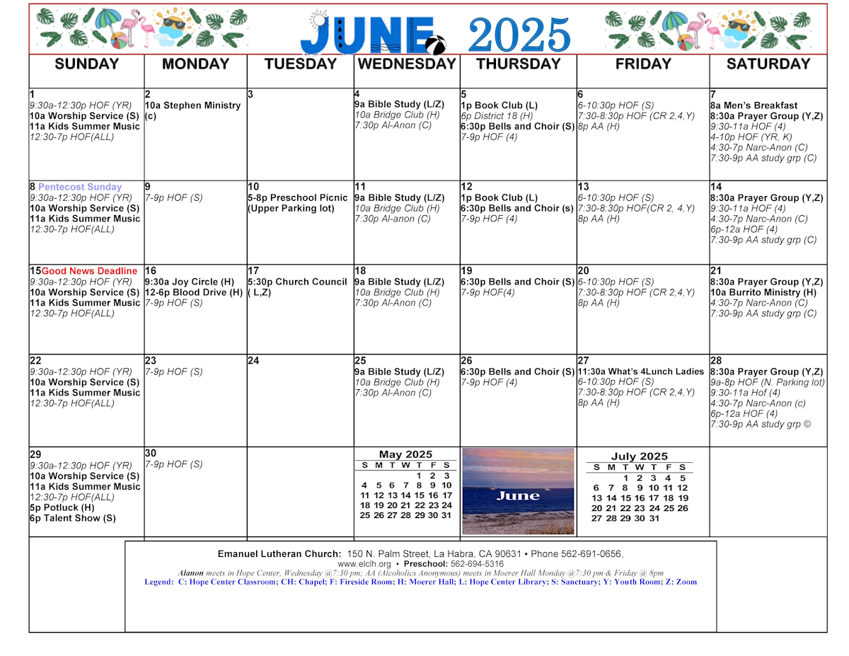 June 2025 Event Calendar